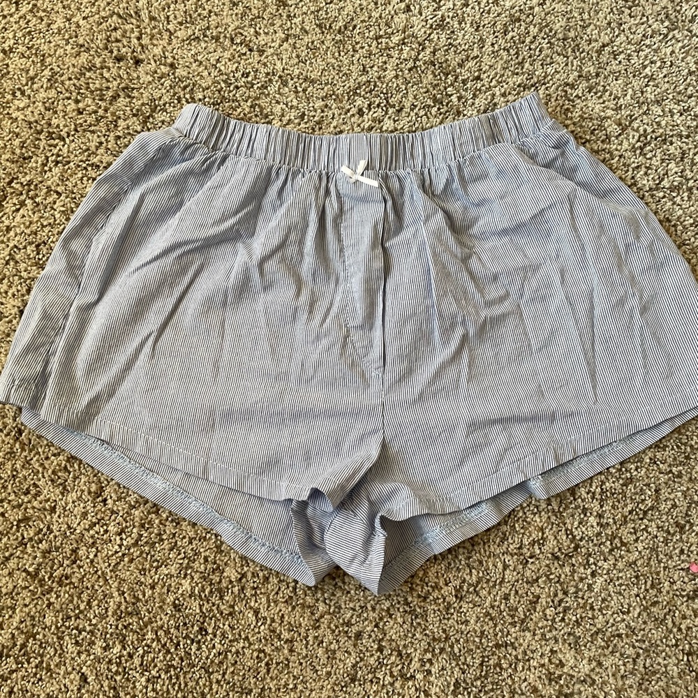 Altar'd State Blue Striped Women Shorts